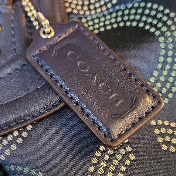 Coach Dark Blue and Tan Signature  Patterned Shoulder Bag Crossbody F20049 - Picture 14 of 14